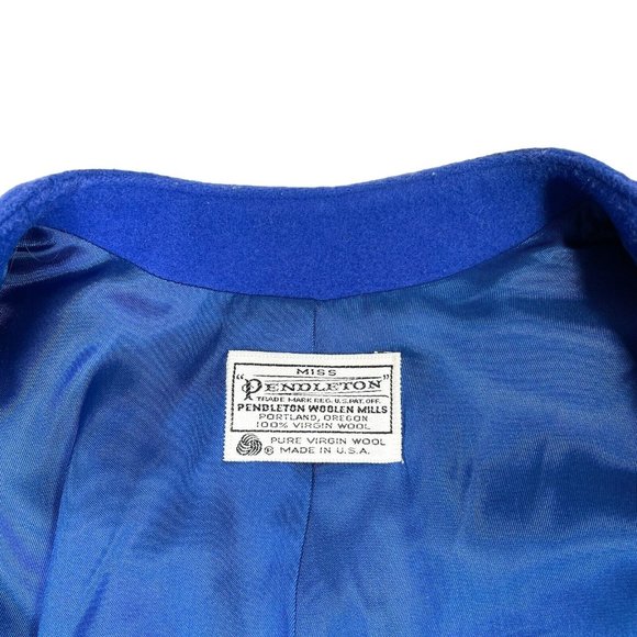 Miss Pendleton Cobalt Blue Wool Cropped Blazer Jacket- Women’s NO Size - Picture 2 of 10